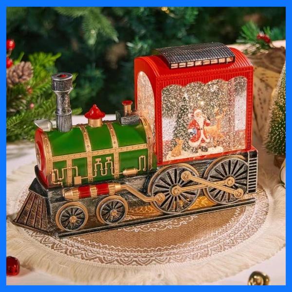 SnowGlobe Kereta Santa Putar Christmas Music Box Kado Kotak Musik Gold Gift Box Kado Natal Premium Harga Grosir Murah