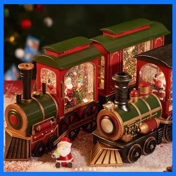 SnowGlobe Kereta Santa Putar Christmas Music Box Kado Kotak Musik Gold Gift Box Kado Natal Premium Harga Grosir Murah