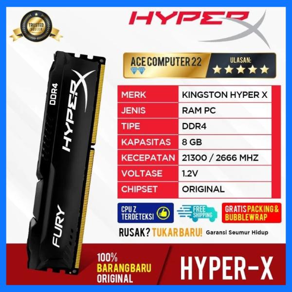 RAM KINGSTON HYPER X GAMING DDR4 8GB LONGDIMM PC 21300 / 2666MHz