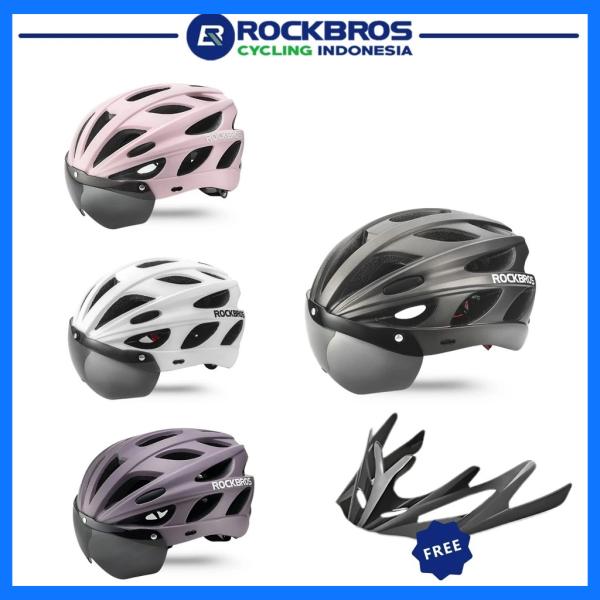 Rci Rockbros TT-16 Helm Sepeda Gowes Cycling Helmet Ultralight with Magnetic Lens Visor MTB Roadbike
