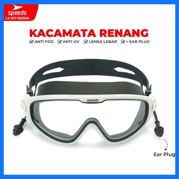 SPEEDS Kacamata Renang Dewasa Swimming Googles Remaja Anti FOG Anti UV Big Frame 017-6000