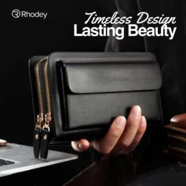 Rhodey Dompet Tas Clutch Wanita Bahan PU Leather Minimalis Elegan - 007