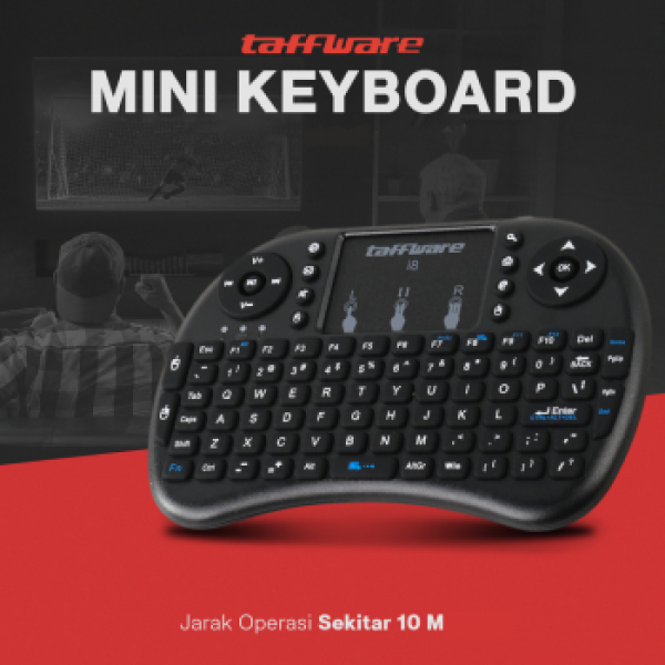 Taffware Keyboard Wireless Mini 2.4GHz with Touchpad Air Mouse - i8